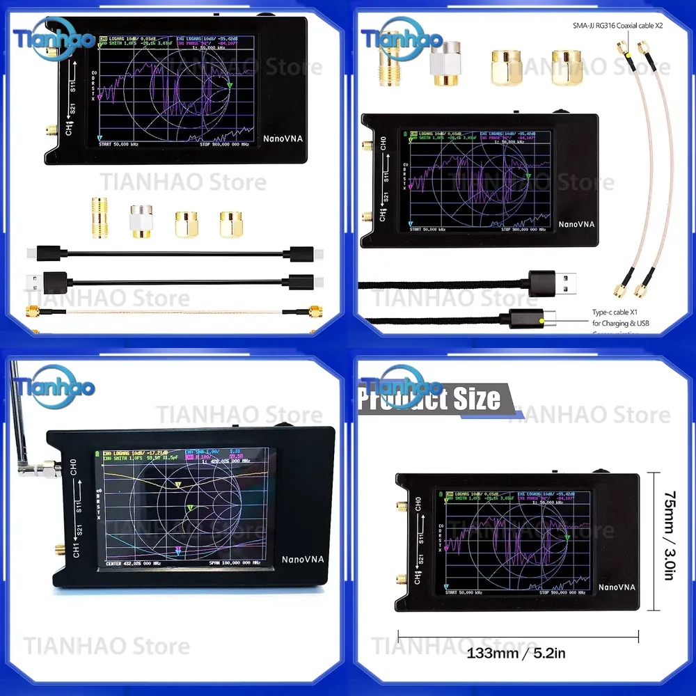 Power Tools Vector - NanoVNA-H4 per Analizzatore di Antenne da